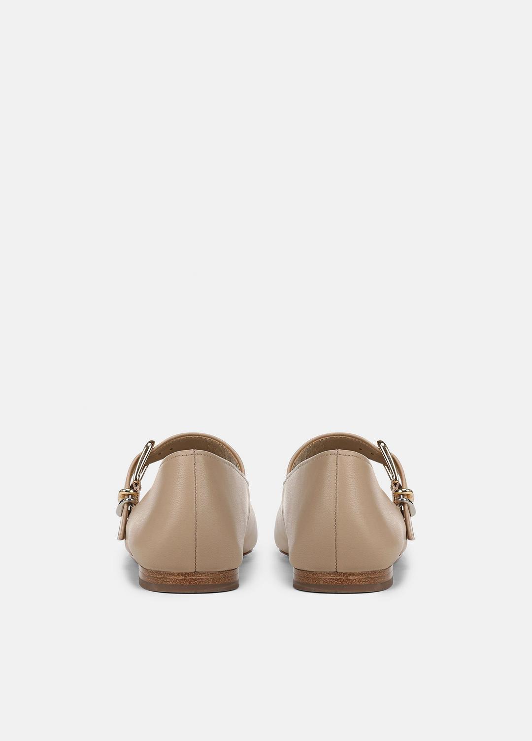 Daniela Leather Mary Jane Flat in Loafers & Flats - WARM ALMOND