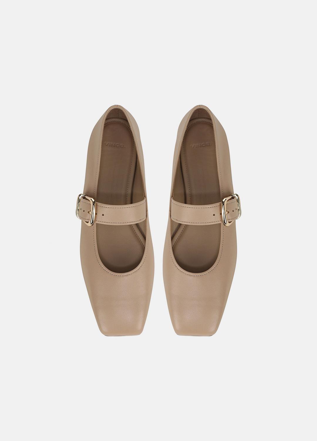 Daniela Leather Mary Jane Flat in Loafers & Flats - WARM ALMOND