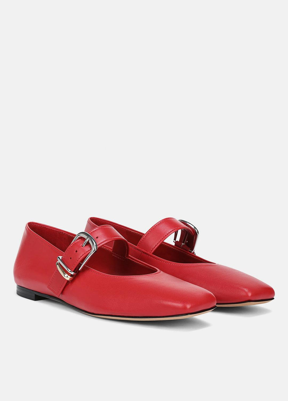 Daniela Leather Mary Jane Flat in Loafers & Flats - CRIMSON