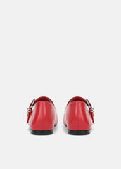 Daniela Leather Mary Jane Flat in Loafers & Flats - CRIMSON