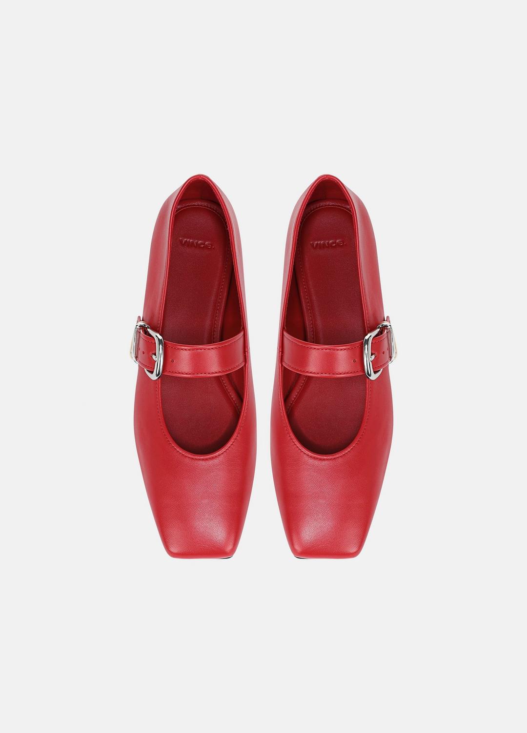 Daniela Leather Mary Jane Flat in Loafers & Flats - CRIMSON