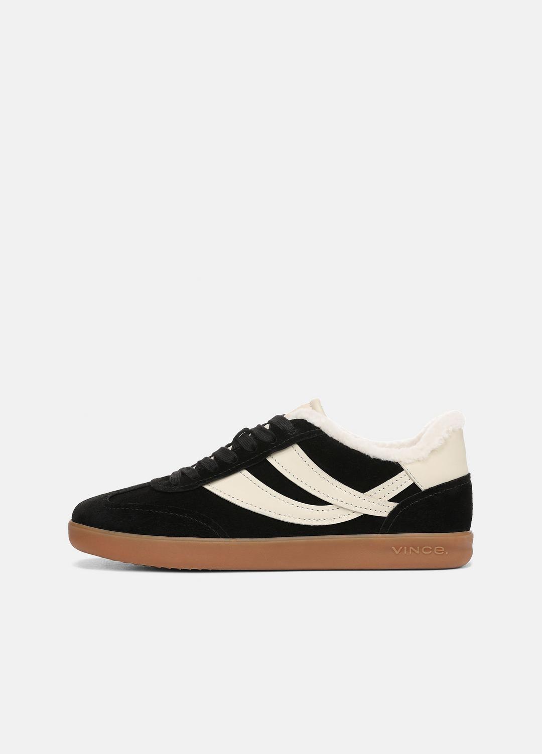 Oasis Suede & Shearling Sneaker in Sneakers - BLACK