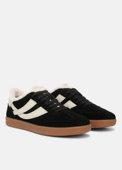 Oasis Suede & Shearling Sneaker in Sneakers - BLACK