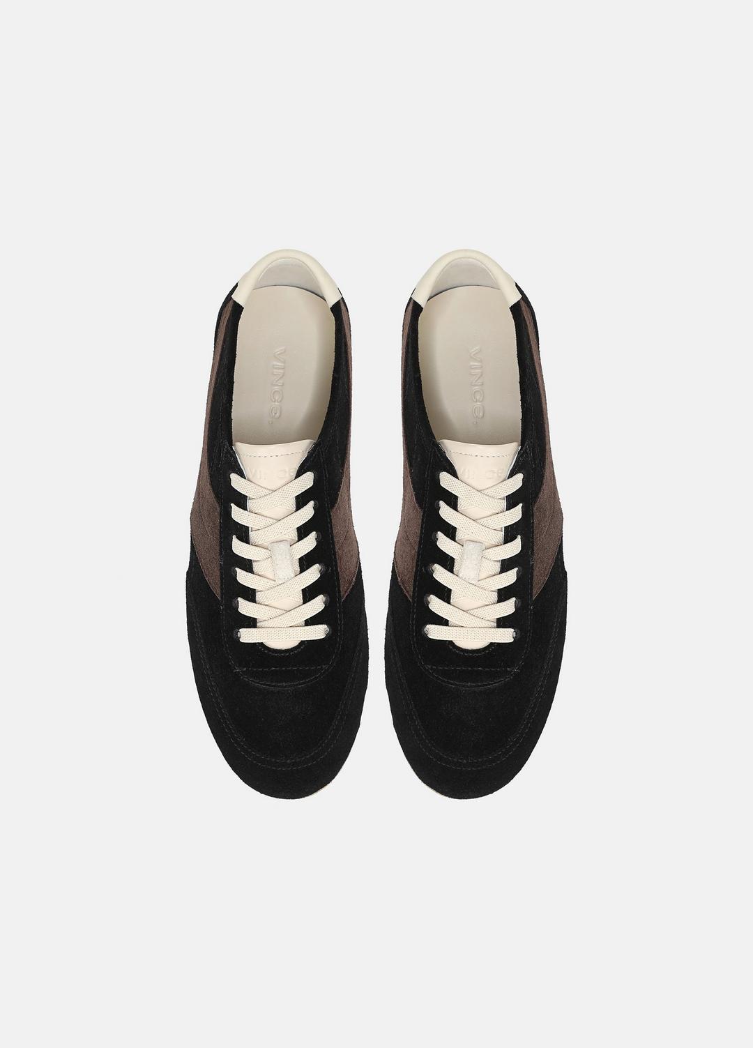 LA Suede & Leather Runner Sneaker in Sneakers - BLACK/DARK MOCHA