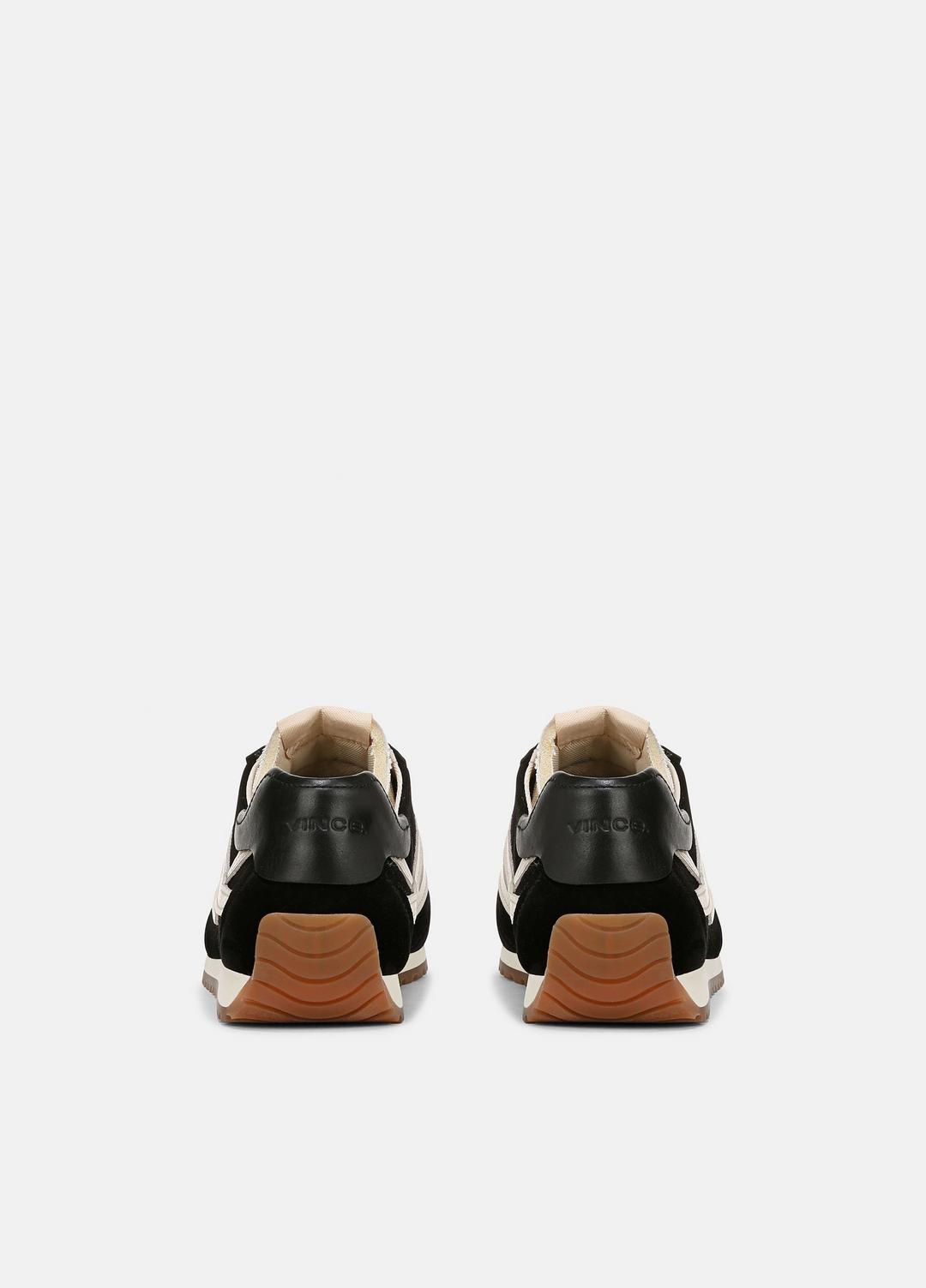 Oasis Suede and Leather Runner Sneaker in Sneakers - BLACK