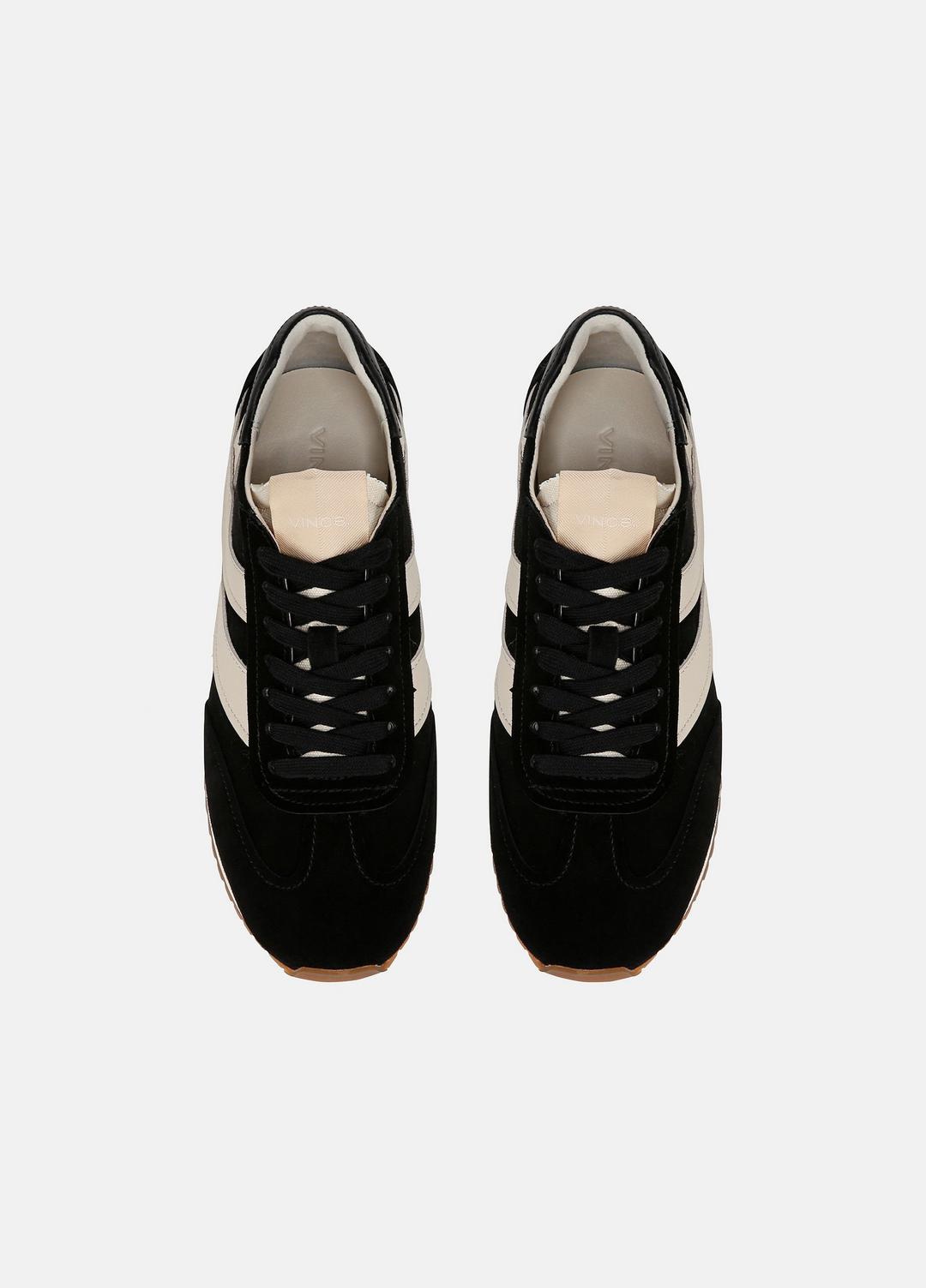 Oasis Suede and Leather Runner Sneaker in Sneakers - BLACK