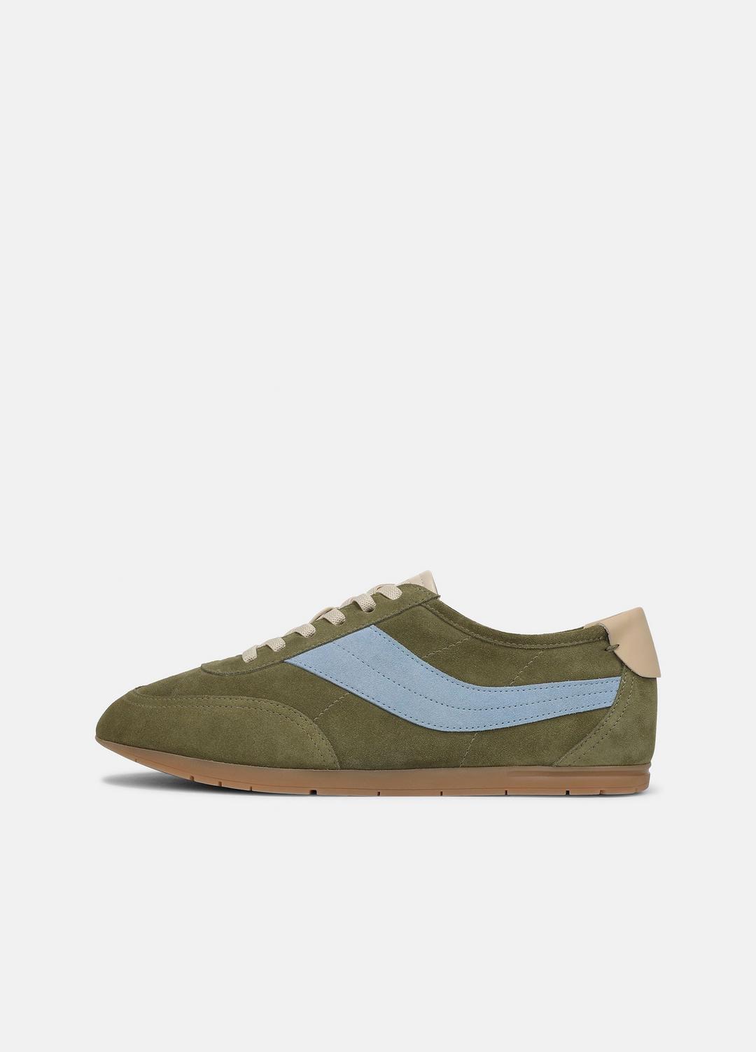 LA Suede & Leather Runner Sneaker in Sneakers - LODEN GREEN/GLACIAL BLUE