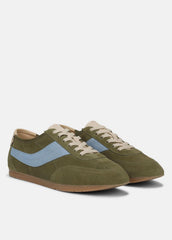 LA Suede & Leather Runner Sneaker in Sneakers - LODEN GREEN/GLACIAL BLUE