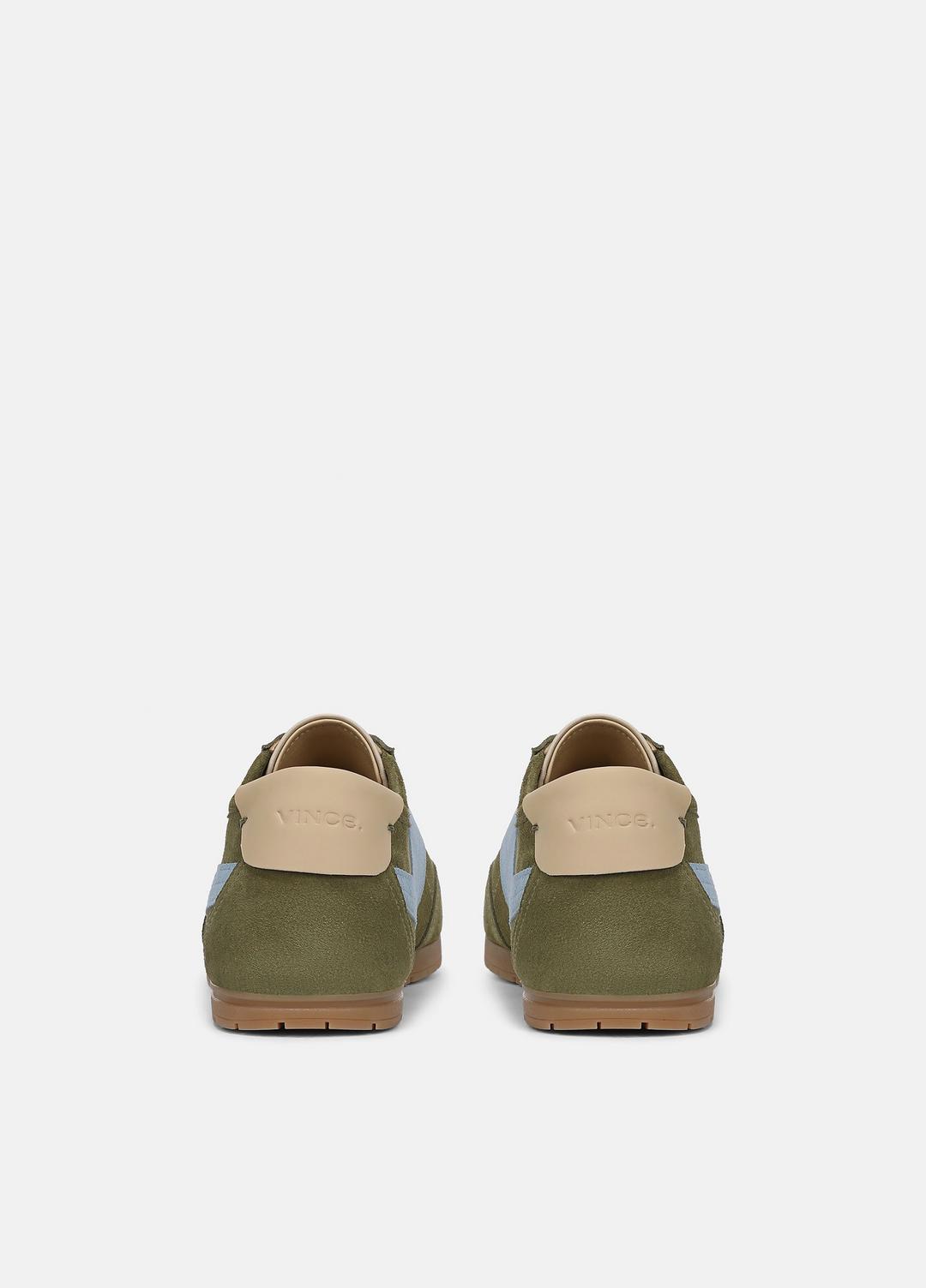 LA Suede & Leather Runner Sneaker in Sneakers - LODEN GREEN/GLACIAL BLUE
