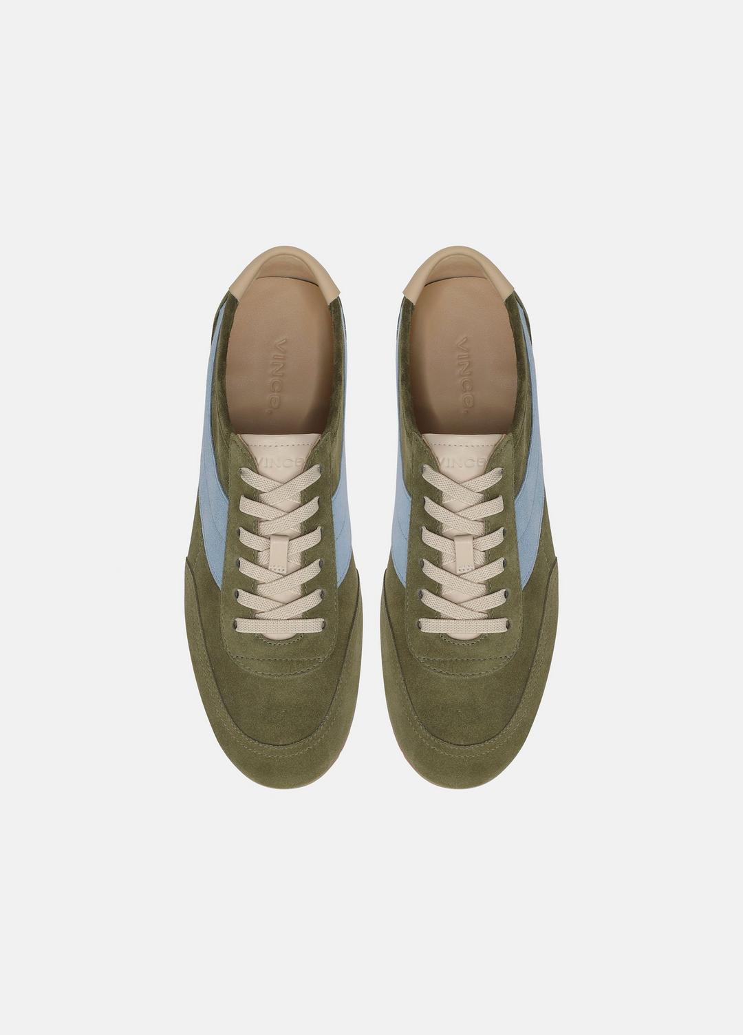 LA Suede & Leather Runner Sneaker in Sneakers - LODEN GREEN/GLACIAL BLUE