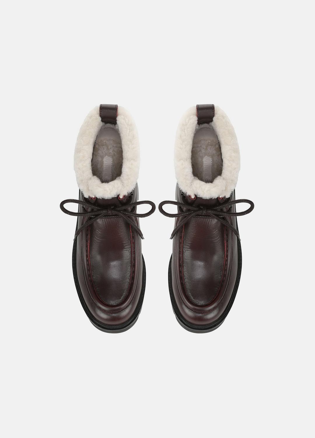 Sierra Shearling-Lined Lug-Sole Boot in Boots - CHILI BROWN
