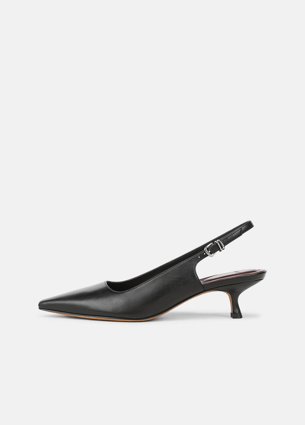 Sabra Leather Slingback Heel in Heels - BLACK