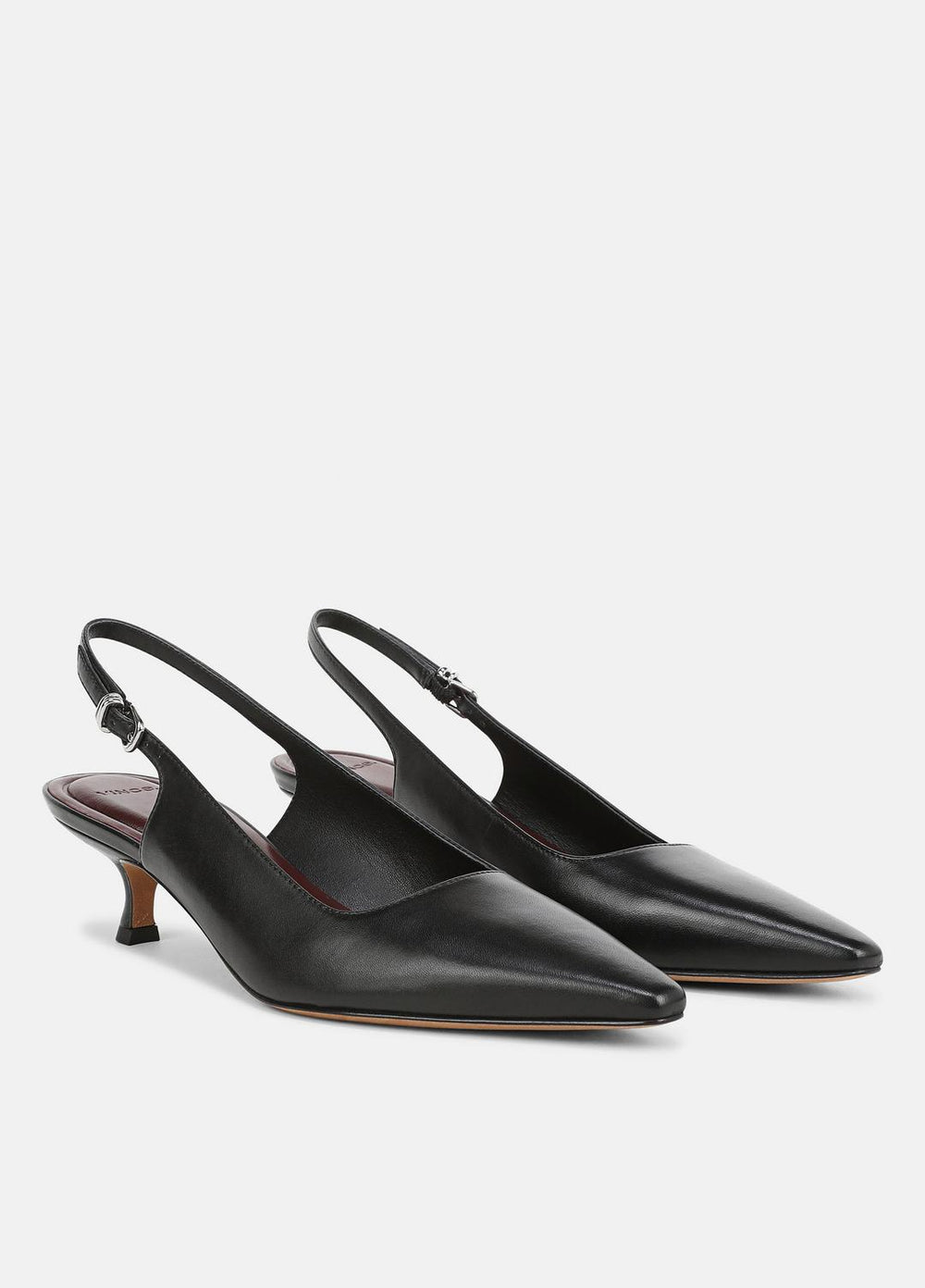 Sabra Leather Slingback Heel in Heels - BLACK