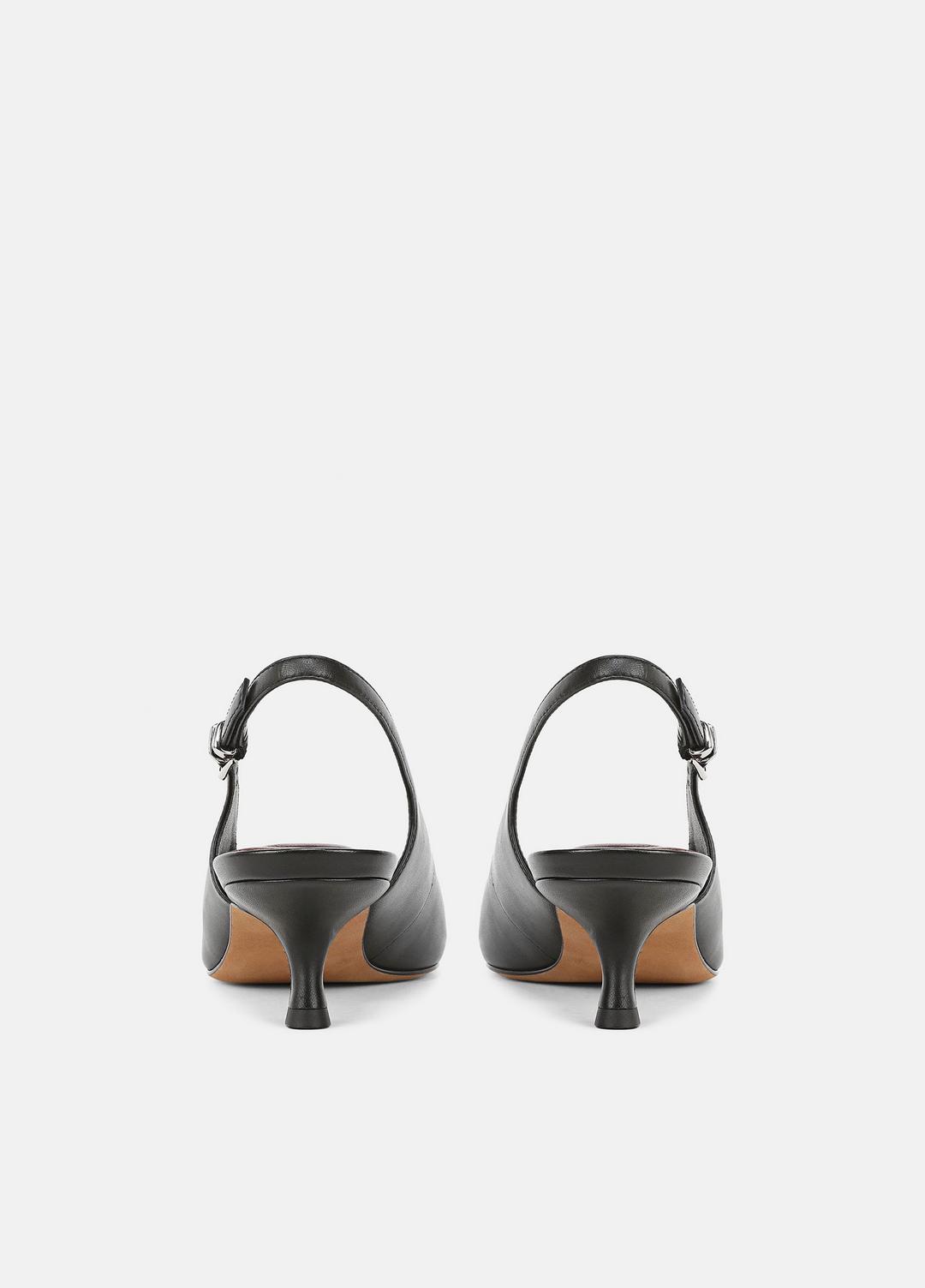 Sabra Leather Slingback Heel in Heels - BLACK