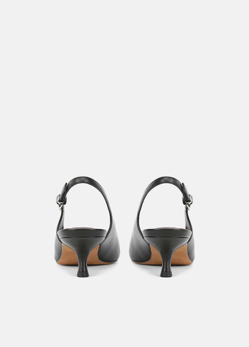 Sabra Leather Slingback Heel in Heels - BLACK