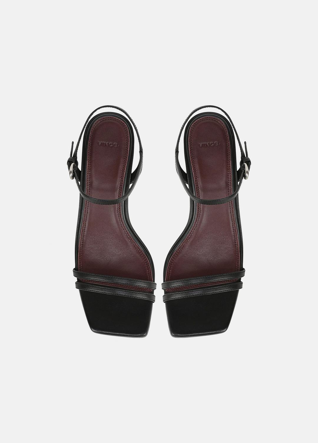 Tilda Leather Heeled Sandal in Heels - BLACK