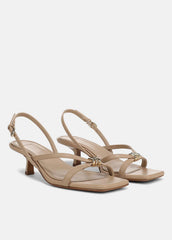 Tali Leather Slingback Sandal in Heels - WARM ALMOND