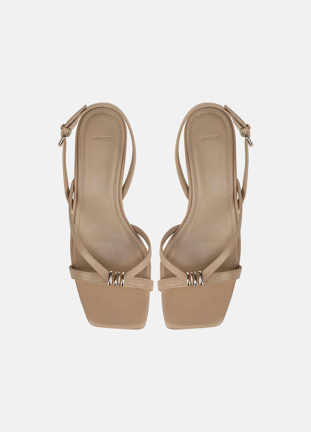 Tali Leather Slingback Sandal in Heels - WARM ALMOND