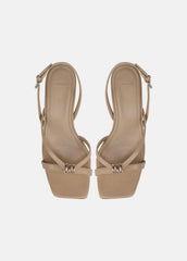 Tali Leather Slingback Sandal in Heels - WARM ALMOND