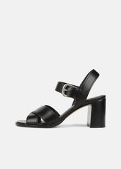 Salma Leather Heeled Sandal in Heels - BLACK