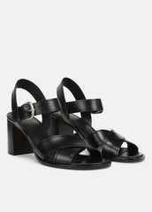 Salma Leather Heeled Sandal in Heels - BLACK