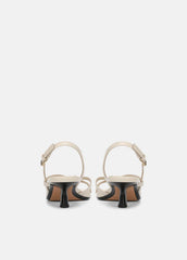 Tali Leather Slingback Sandal in Heels - MOONLIGHT