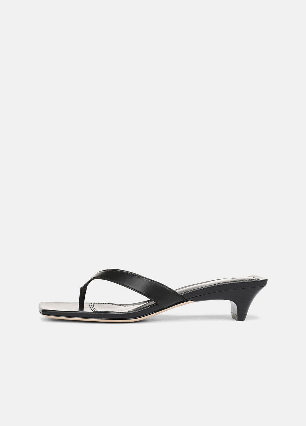 San Juan Leather Heeled Thong Sandal in Heels - BLACK