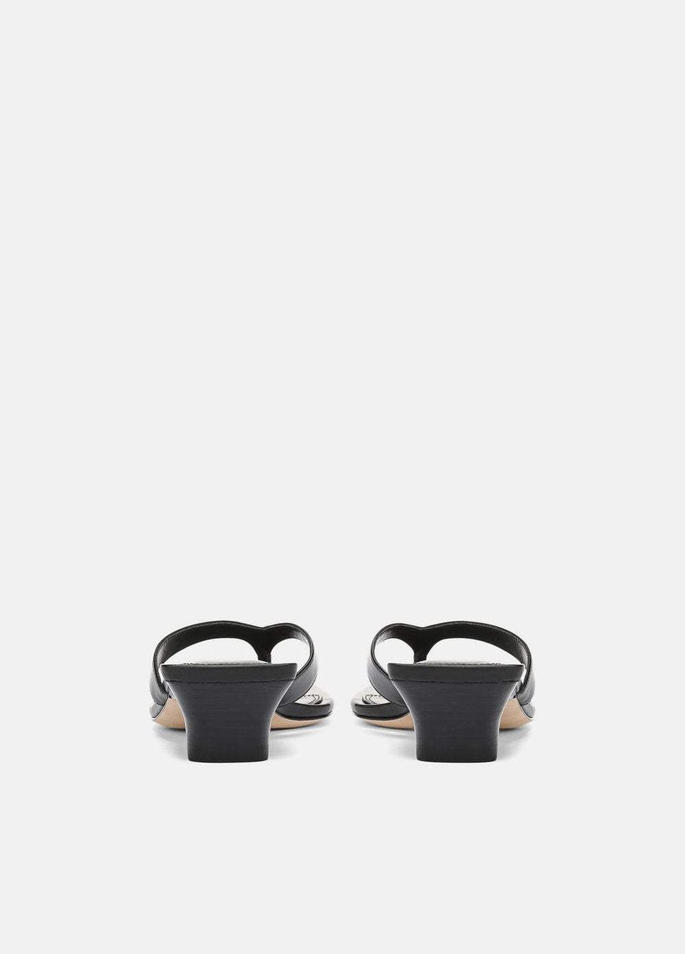 San Juan Leather Heeled Thong Sandal in Heels - BLACK