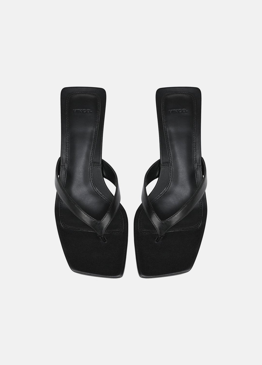 San Juan Leather Heeled Thong Sandal in Heels - BLACK