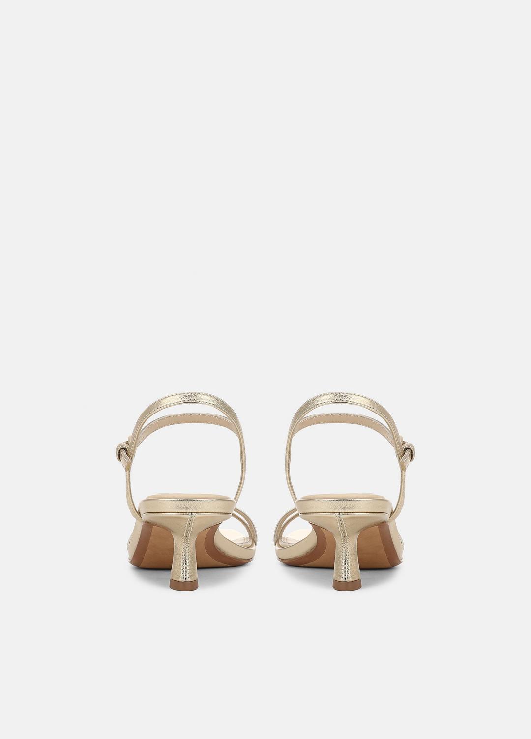 Tilda Metallic Leather Heeled Sandal in Heels - CHAMPAGNE