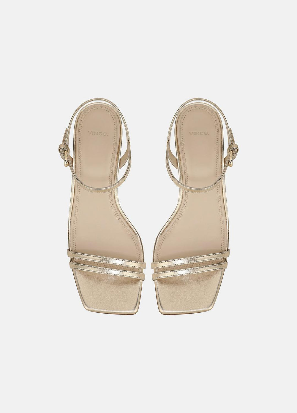 Tilda Metallic Leather Heeled Sandal in Heels - CHAMPAGNE