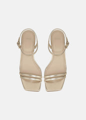Tilda Metallic Leather Heeled Sandal in Heels - CHAMPAGNE