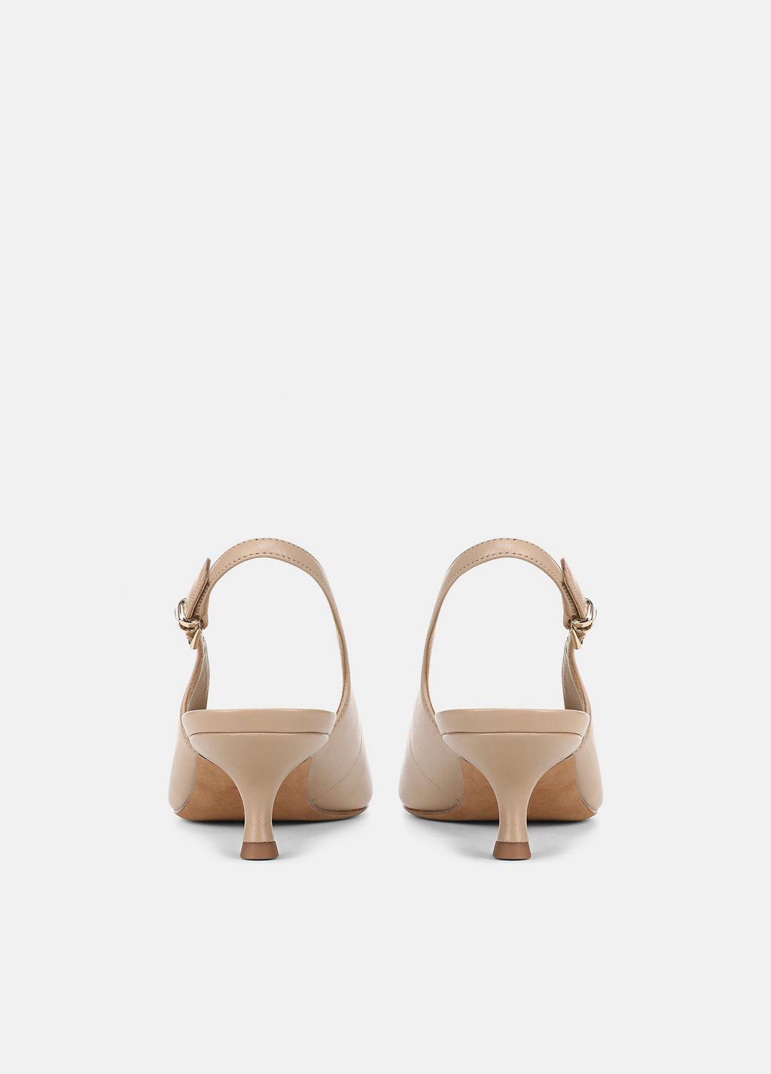 Sabra Leather Slingback Heel in Heels - WARM ALMOND