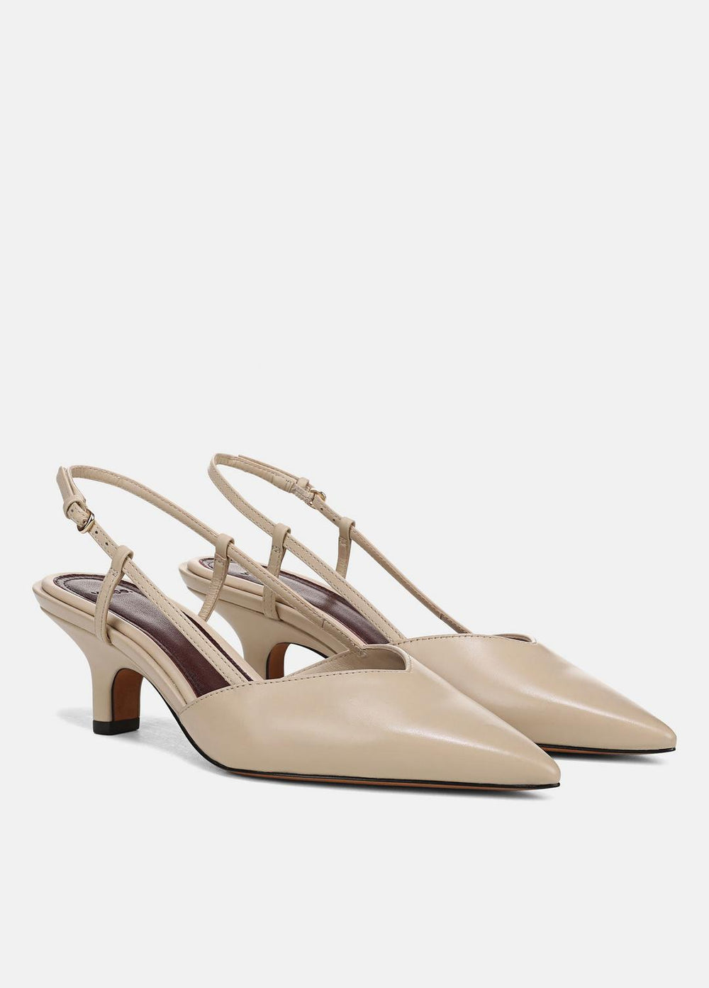 Levvy Leather Slingback Heel in Heels - BIRCH SAND
