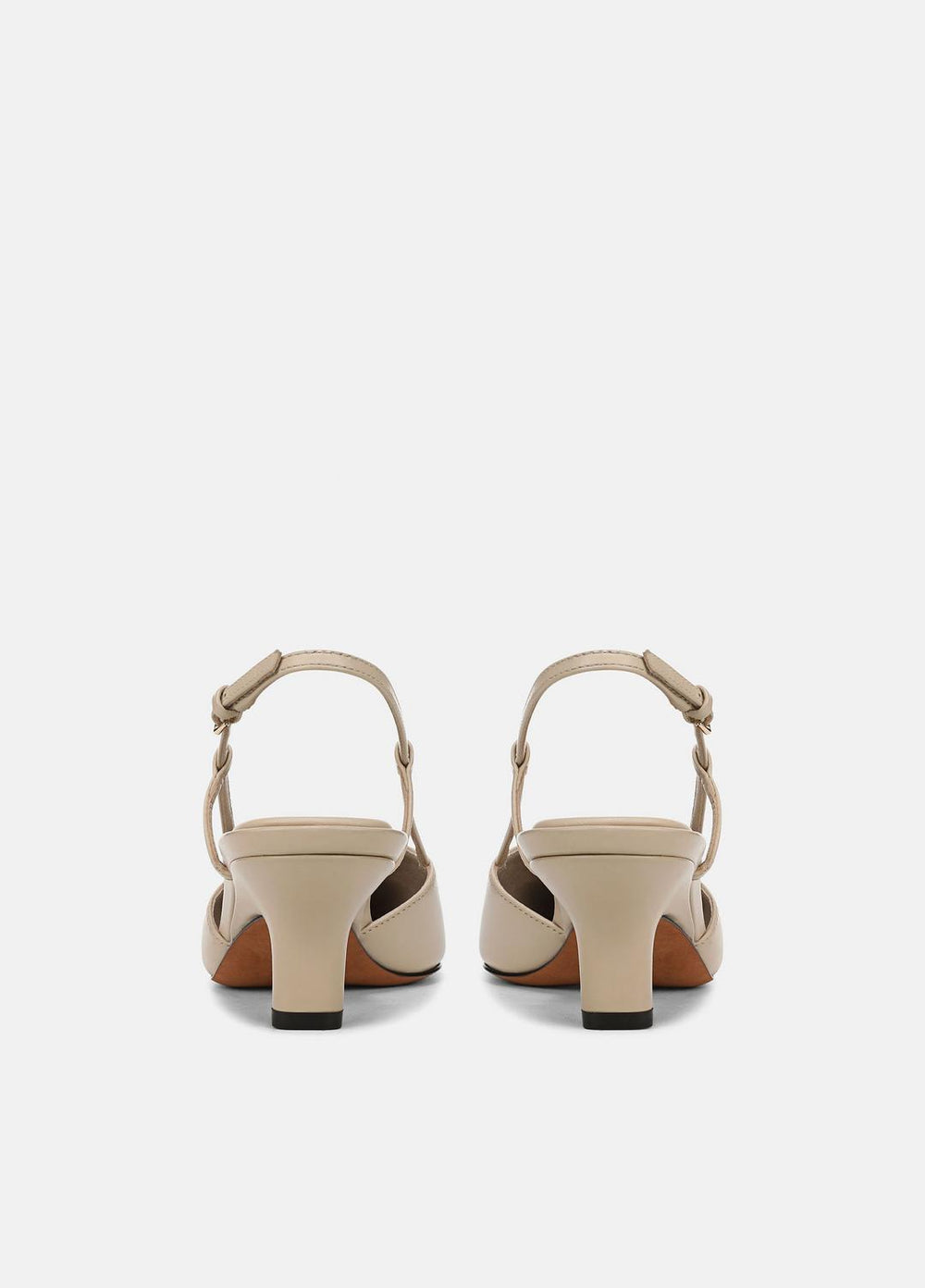 Levvy Leather Slingback Heel in Heels - BIRCH SAND