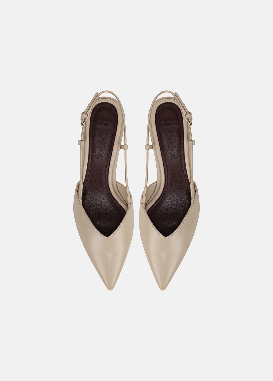 Levvy Leather Slingback Heel in Heels - BIRCH SAND