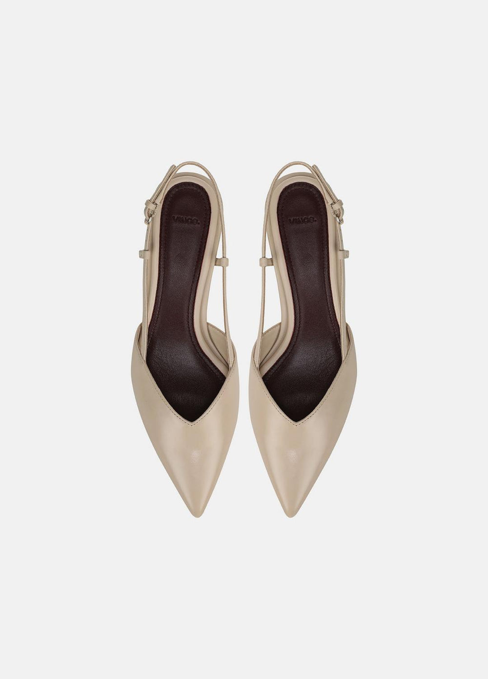 Levvy Leather Slingback Heel in Heels - BIRCH SAND