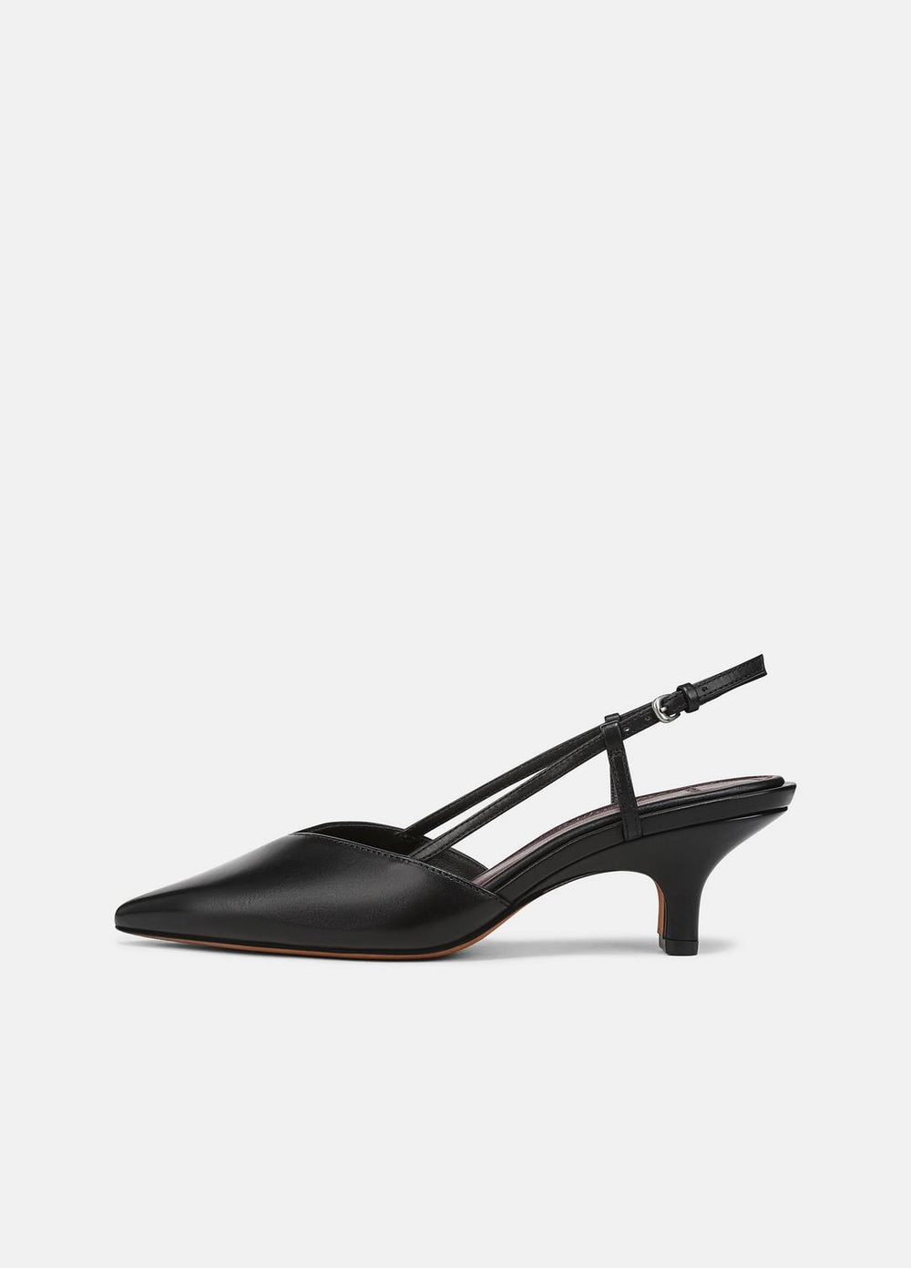 Levvy Leather Slingback Heel in Heels - BLACK