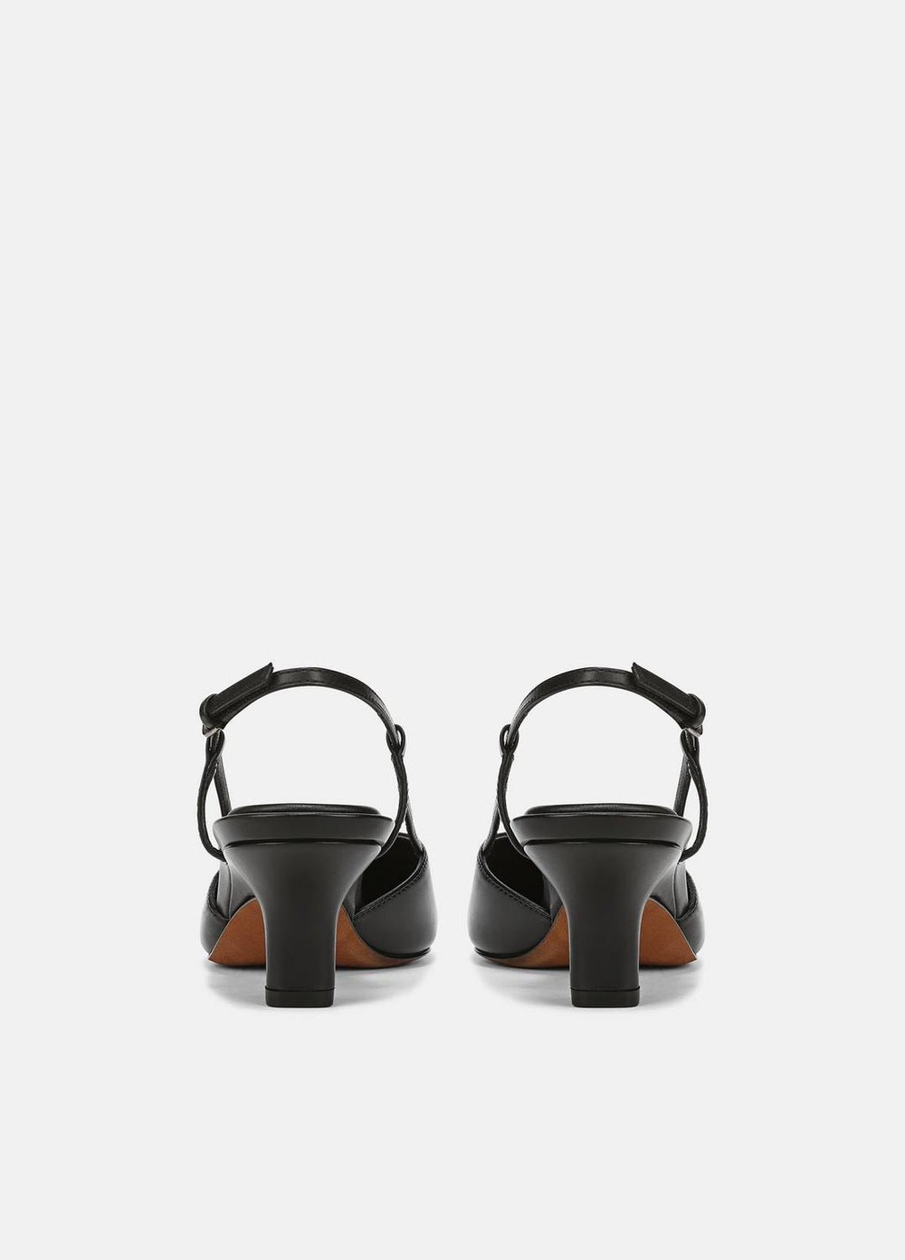 Levvy Leather Slingback Heel in Heels - BLACK
