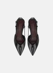 Levvy Leather Slingback Heel in Heels - BLACK