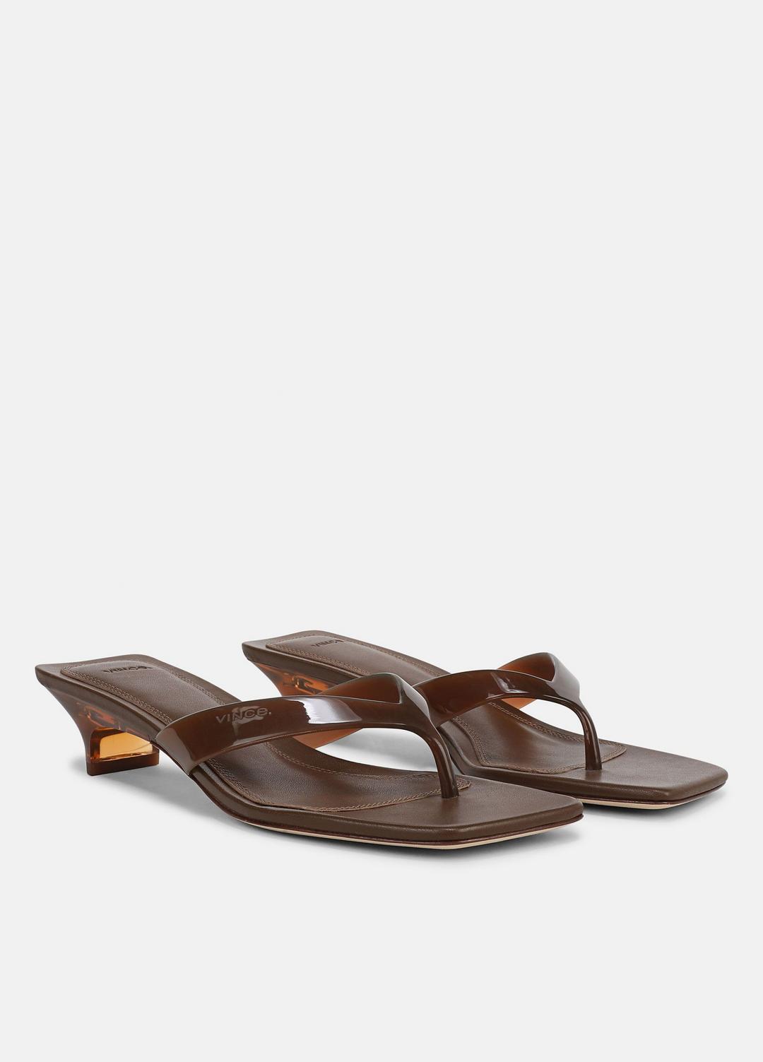 San Juan Jelly Heeled Thong Sandal in Sandals - SADDLE