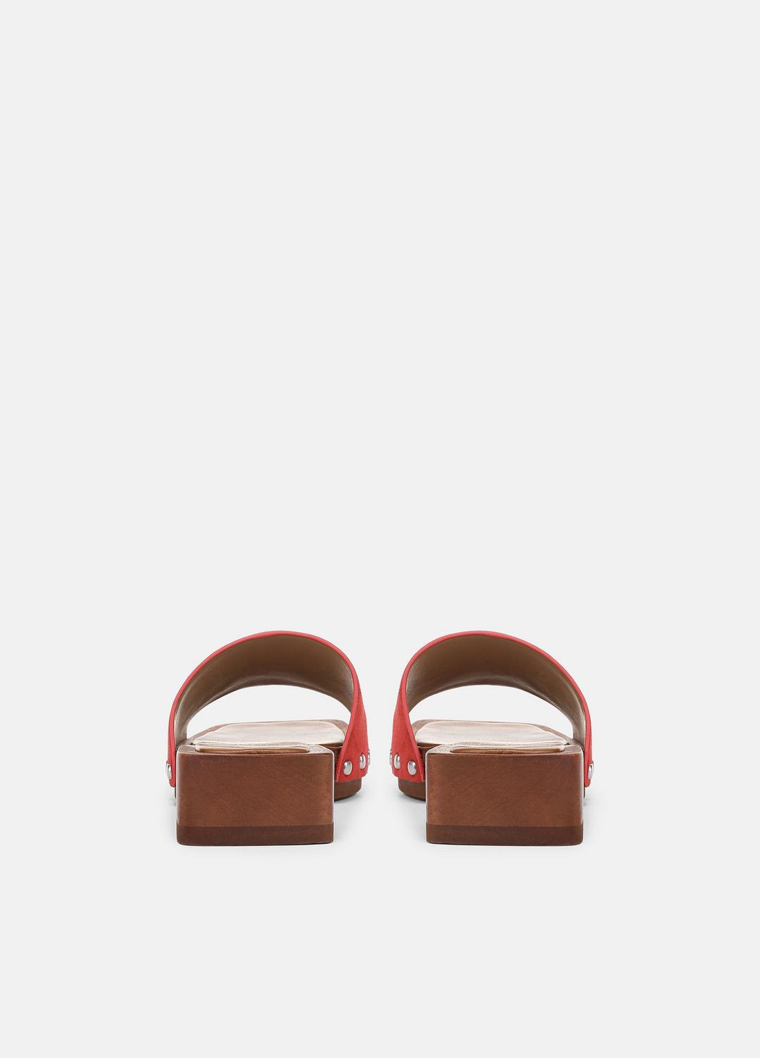 Barbara Leather Slide Sandal in Sandals - POPPY RED