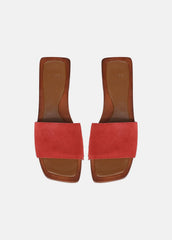 Barbara Leather Slide Sandal in Sandals - POPPY RED
