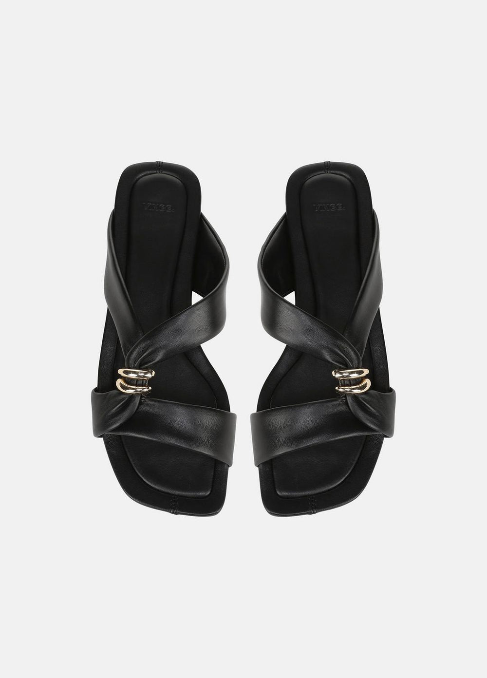 Vilma Leather Slide Sandal in Sandals - BLACK