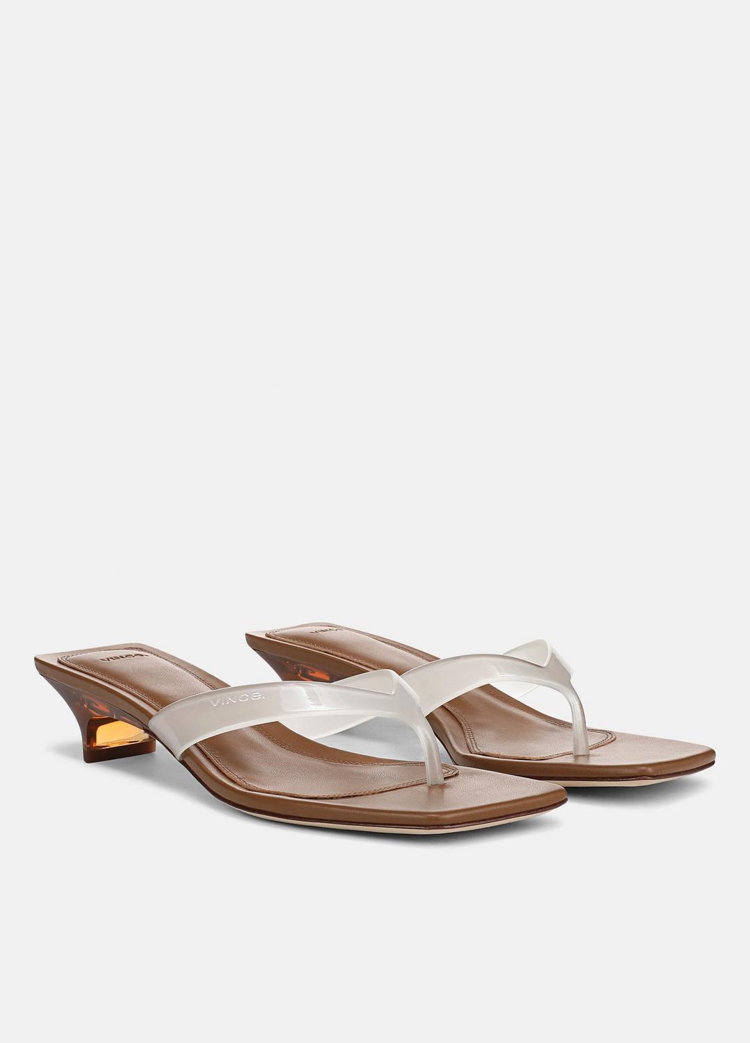 San Juan Jelly Heeled Thong Sandal in Sandals - CLEAR