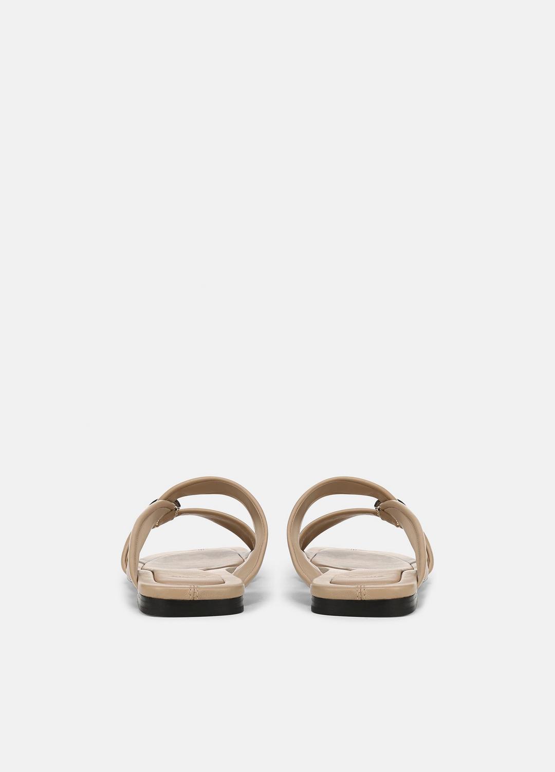 Vilma Leather Slide Sandal in Sandals - WARM ALMOND