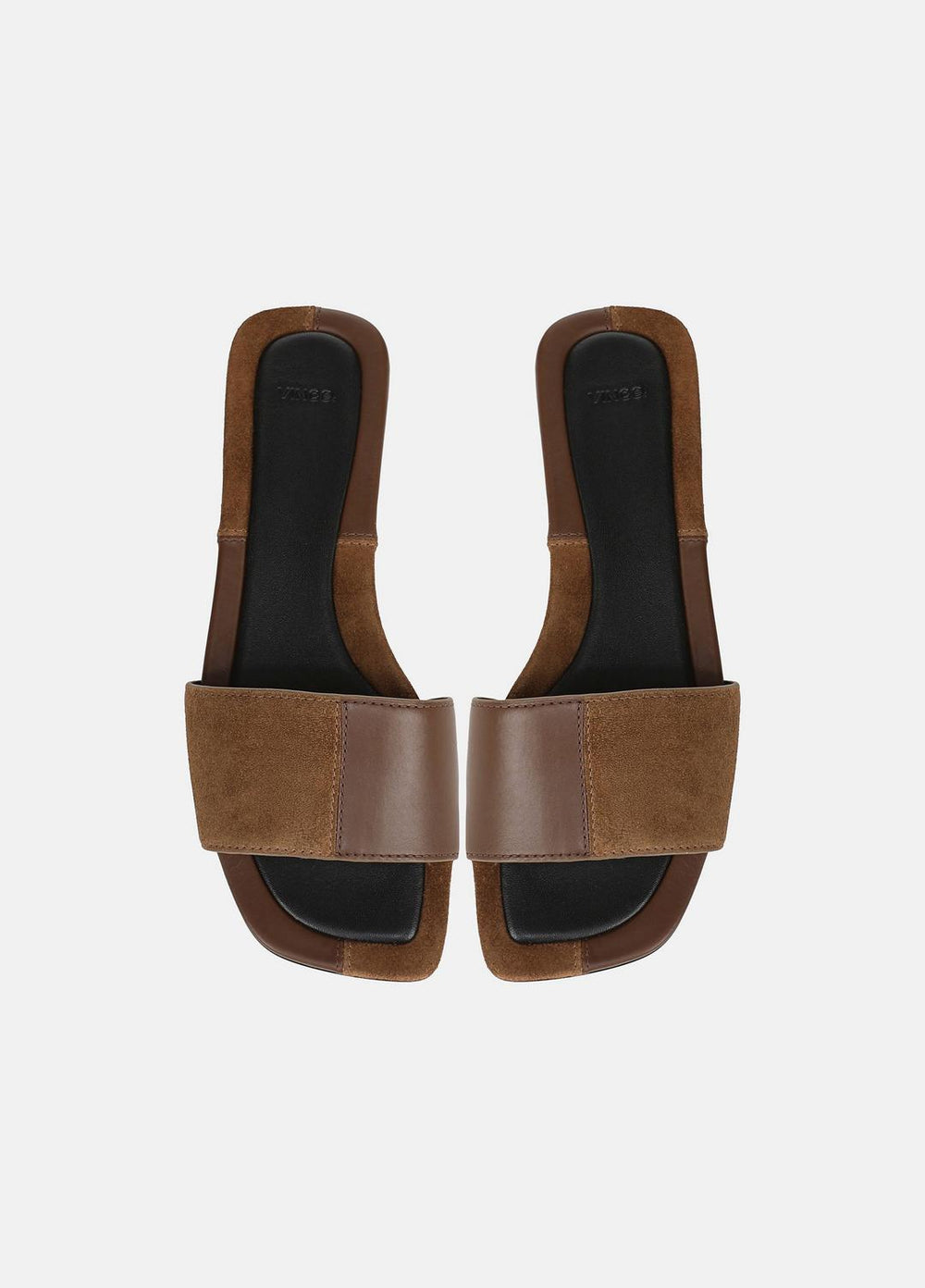 Valeria Leather & Suede Slide Sandal in Sandals - CEDAR BROWN/ELMWOOD