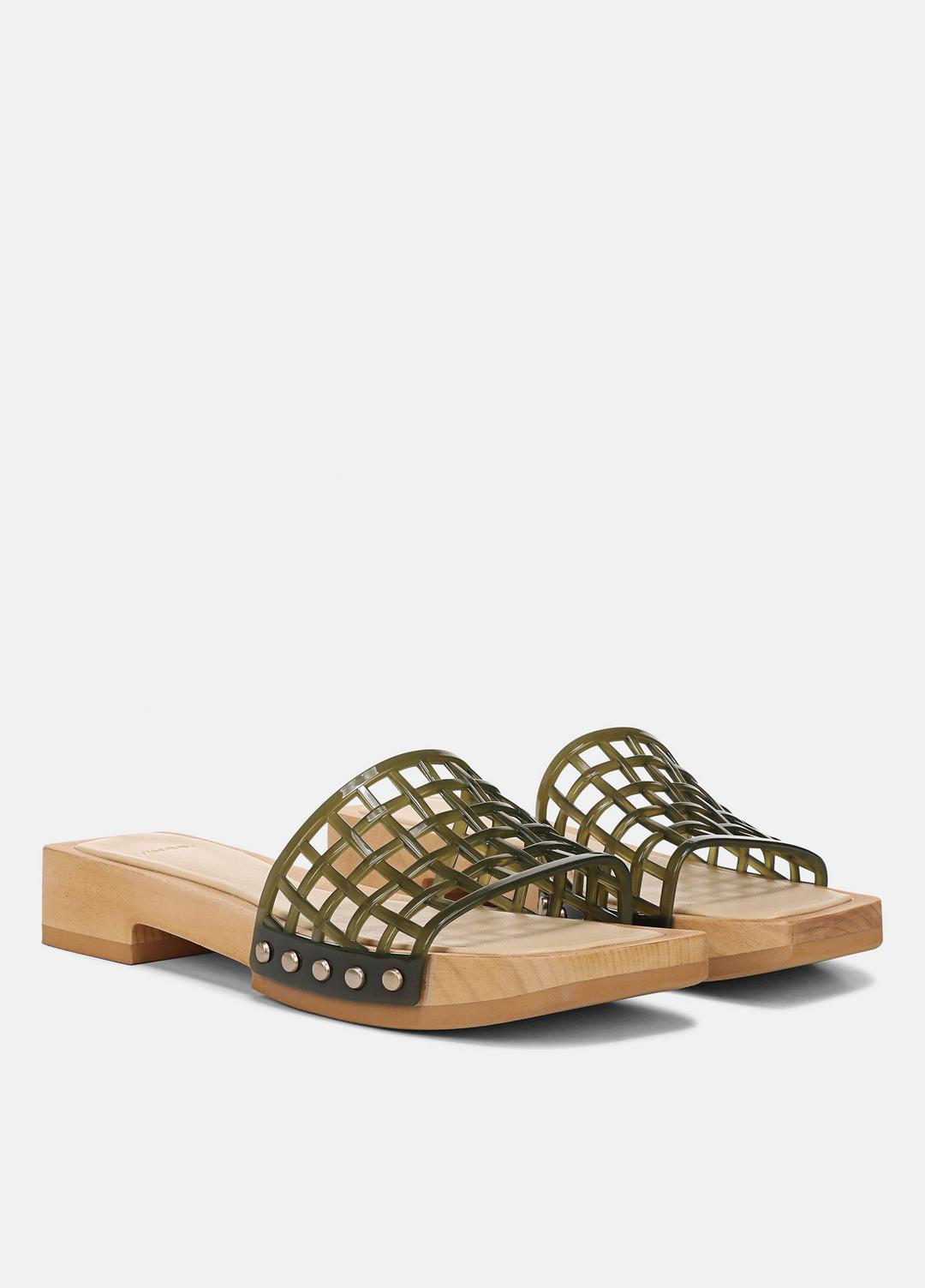 Barbara Jelly Slide Sandal in Sandals - CHIVE