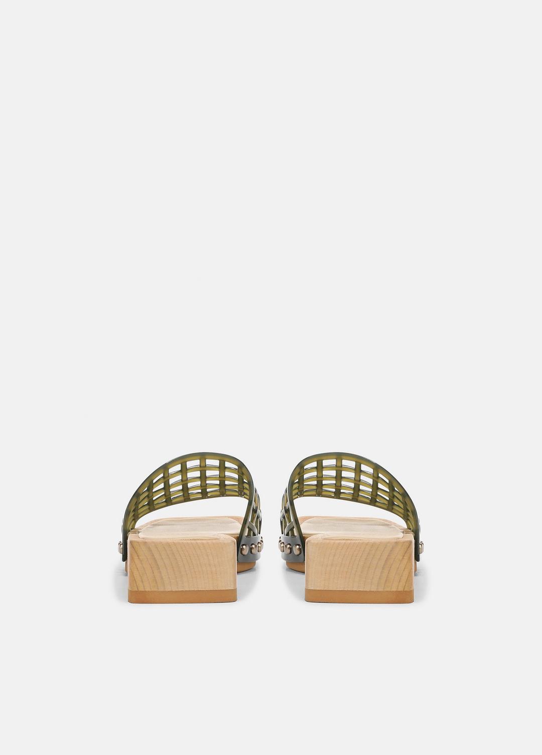 Barbara Jelly Slide Sandal in Sandals - CHIVE