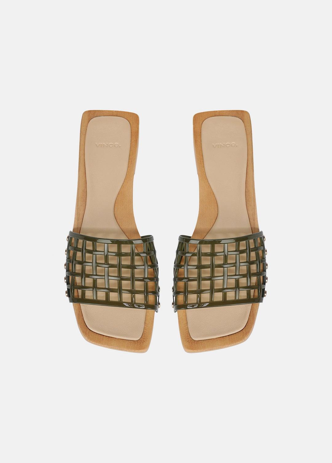 Barbara Jelly Slide Sandal in Sandals - CHIVE